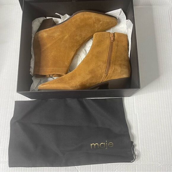 MAJE Flika Suede Ankle Boots - Tan New in box size 37 - Picture 12 of 12